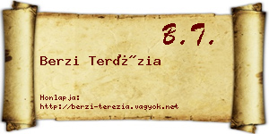 Berzi Terézia névjegykártya