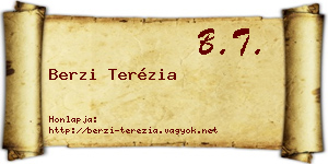 Berzi Terézia névjegykártya